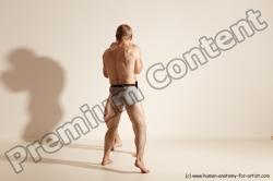 Underwear Martial art Man - Man White Moving poses Slim Short Blond Dynamic poses Academic